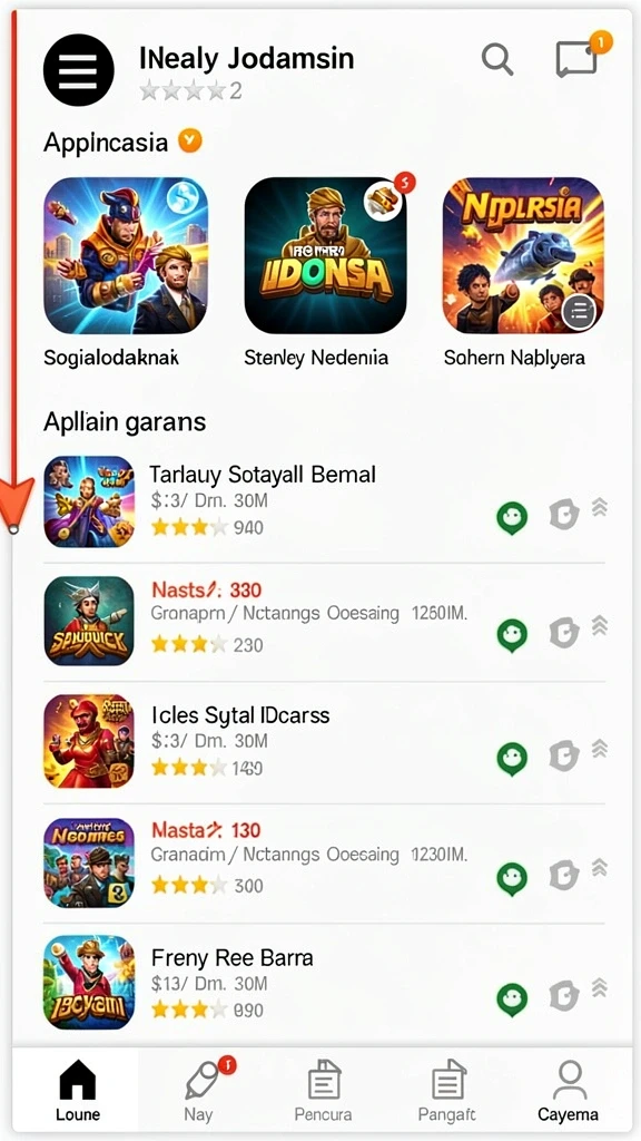 Tampilan awal aplikasi MEGAHOKI yang menarik.